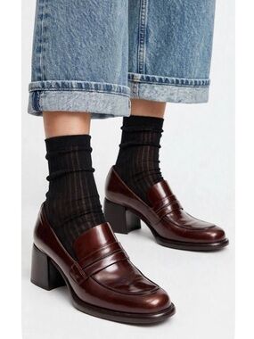 Vintage Y2K Via Spiga Chunk Heel Loafers